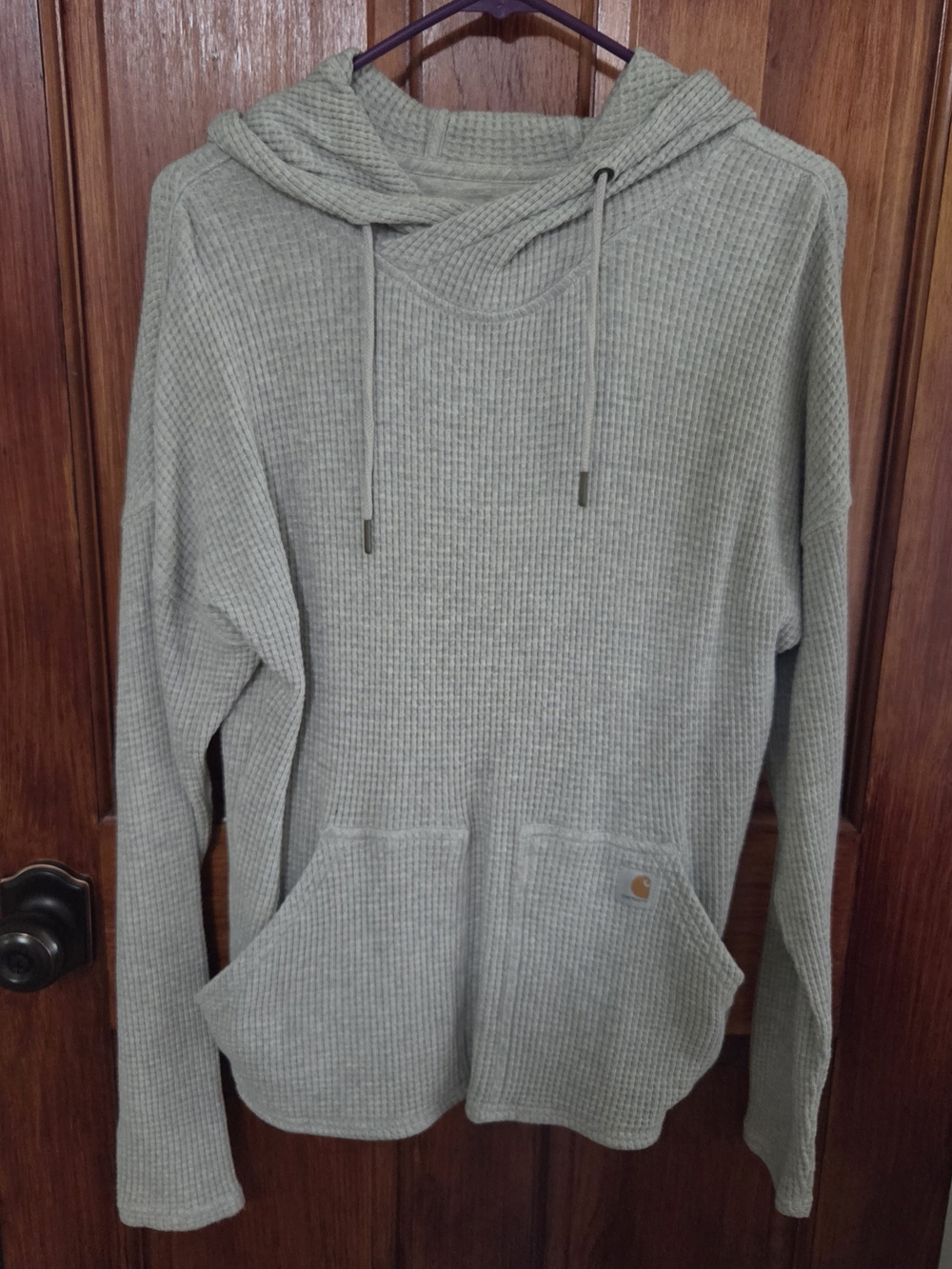 Carhartt Gray Waffle-Knit Hooded Pullover